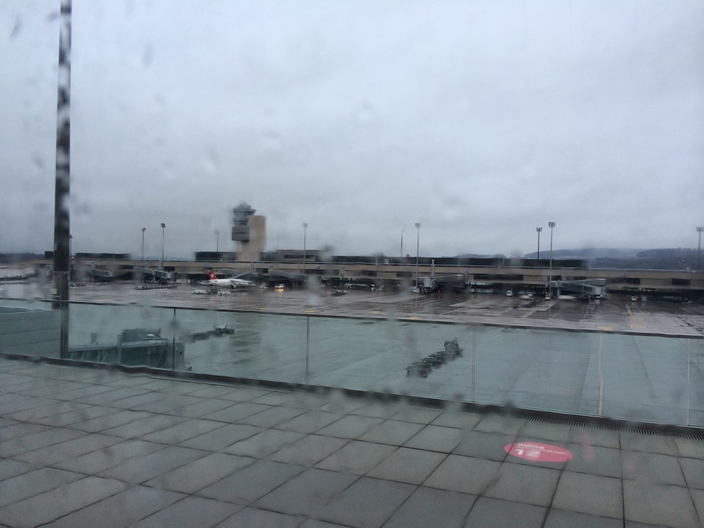 Zurich Airport in the rain